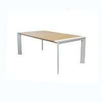 Raztegljiva vrtna jedilna miza BROOKLYN 150/200×100 – bela/antracit – z učinkom lesa – Mobalia