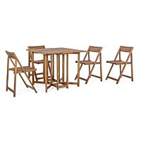 Set sklopivi vrtni stol + 4 sklopive stolice NOEMI - bagrem
