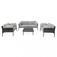 Vrtni lounge set BELÉM 3P s jastucima – antracit 