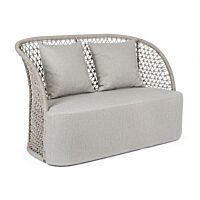 Vrtna sofa dvosjed CUYEN boje pijeska sa jastucima