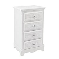 BIZZOTTO visoka komoda s 4 predali BLANC