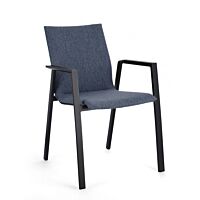 BIZZOTTO Vrtni stol ODEON antracit-denim z nasloni za roke