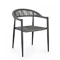 Vrtna fotelja JANDIA antracit/siva - složiva