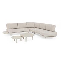 Vrtna kutna garnitura HERCULES MORNY – aluminij i bež jastuci