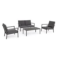 BIZZOTTO vrtna garnitura z blazinami SET4 KONNOR antracit CX23