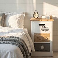 Komoda s 3 predali BLAS bela/naravni les