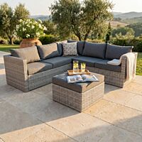 Kotna vrtna garnitura ARGENTINA z blazinami - WI-806880-GREY
