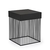 BIZZOTTO Kvadratna kovinska mizica YASLINE 40×40 črna