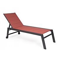 Vrtna ležaljka s kotačima HILDE antracit/crvena LH32