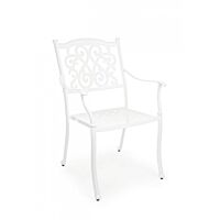 Vrtna stolica s naslonima za ruke IVREA bijela