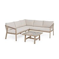 BIZZOTTO set kotni vrtni sedežni set KALIMERA timber z blazinami