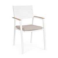 Vrtna stolica ZELMAR s naslonima za ruke – bijela