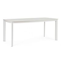 BIZZOTTO Jedilna vrtna miza ALCORA 180X90 bela