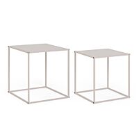 BIZZOTTO Set 2 klubski mizici ALRIK kvadratni beige