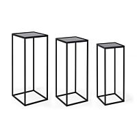 SET3 NUCLEOS QU stolići za kavu u crnoj boji