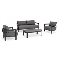 BIZZOTTO Vrtna garnitura z blazinami PRESLEY WG21 v antracit barvi