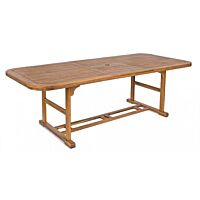 Razstezljivi pravokutni ovalni drveni vrtni stol NOEMI 180-240X100 - bagrem