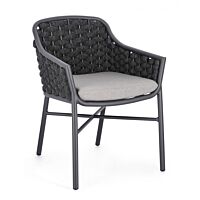 Vrtna fotelja EVERLY antracit QS22 s jastukom 