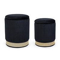SET2 SAPUN BLACK POUF