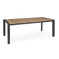 BIZZOTTO Vrtna miza ELIAS 198×100 cm s kovinskim ogrodjem - antracit