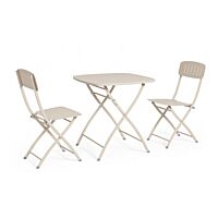 Vrtni sklopivi set3 BISTROT YVONNE champagne – metalni