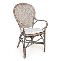 Stolica EDELINA s naslonima za ruke - prirodni ratan