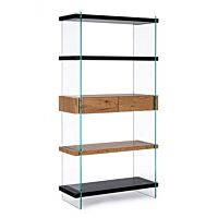 BIZZOTTO KNJIŽNA OMARA 4P-2C LINE WOOD ČRNA