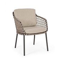 Vrtna fotelja IVISSA antracit s jastucima