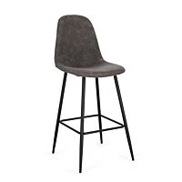 BIZZOTTO barski stol NEW IRELIA temno siv (mikrofibra)