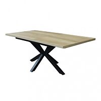 Raztegljiva vrtna miza GARFIELD naravna z letnicami – 160/200 x 90