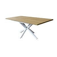 Raztegljiva vrtna miza GARFIELD naravna, bela struktura – 160/200 x 90