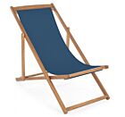Zložljiv vrtni leseni ležalnik RELAX NOEMI v modri barvi