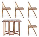 Set sklopivi vrtni stol + 4 sklopive stolice NOEMI - bagrem
