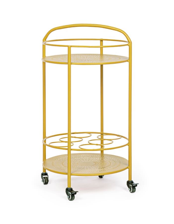 Kolica za posluživanje boca BURTON oker