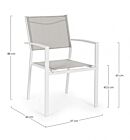 Vrtna stolica HILDE bijela/oblačna LD30 s naslonima za ruke