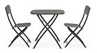 Vrtni sklopivi set3 BISTROT YVONNE antracit – metalni
