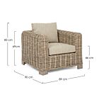 FORTALEZA fotelja sa jastukom 0671629 - Prirodni ratan