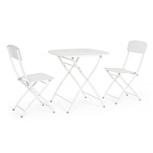 Vrtni sklopivi set3 BISTROT YVONNE bijeli – metalni
