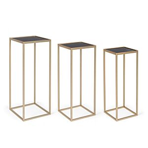 BIZZOTTO SET3 klubske mizice NUCLEOS QU v zlati barvi