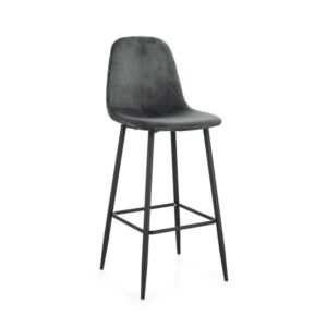 BIZZOTTO barski stol NEW IRELIA velur temno siv