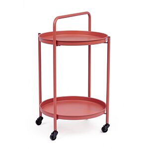 BIZZOTTO Servirni voziček s pladnjem AUSTIN TWIN – terracotta D44,5 H70
