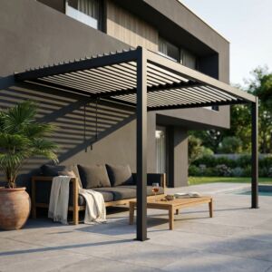 Bioklimatska pergola 3 × 2,5 m prislonjena DGRE