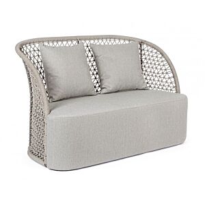 Vrtna sofa dvosjed CUYEN boje pijeska sa jastucima