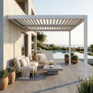 Bioklimatska pergola 3 × 2,5 m prislonjena