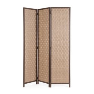 BIZZOTTO paravan 3-delni JORAH naravno-rjava 135×180 cm