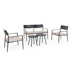 BIZZOTTO vrtna garnitura GARGANO antracit z blazinami – set 5