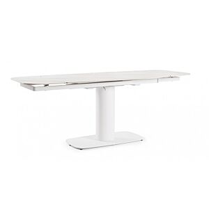 Raztegljiva vrtna jedilna miza JEREMIAS 140-200X80 bela