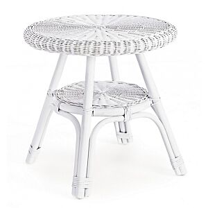 Vrtni stolić ALLISS bijeli - prirodni ratan