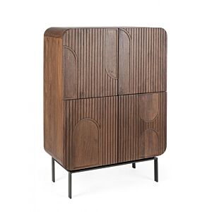 BIZZOTTO Komoda ORISSA iz mangovega lesa 4 vrata rjava 90 x 42 x 120 cm