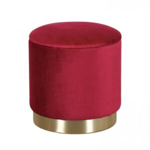 OKRUGLA POUF OD BURGUNDY BAŠUNA
